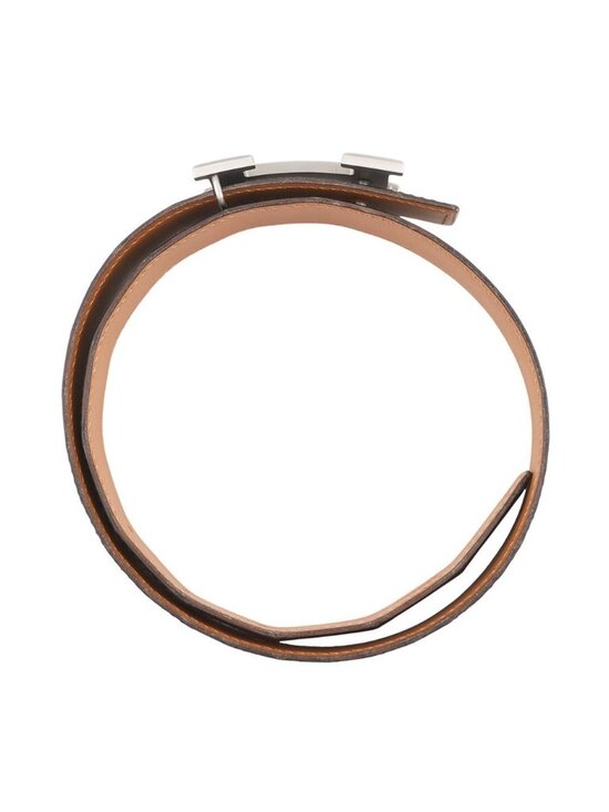 Hermes Belt Constance Dark Brown Matte Silver Porosus Leather 60